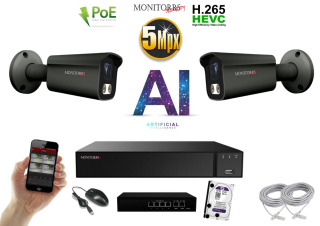 MS AI IP 2 kamerový set so switchom 5 Mpix GTube (6373K2B)